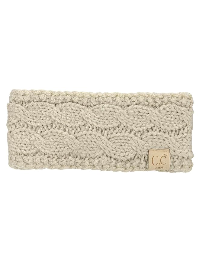 C.C Children's Kids' Winter Warm Cable Knit Fuzzy Lined Ear Warmer Headband