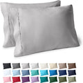 Bare Home Microfiber Pillow Cases - King Size Set of 2 - Cooling Pillowcases - Double Brushed - Light Grey Pillowcases 2 Pack - Easy Care (King Pillowcase Set of 2, Light Grey)