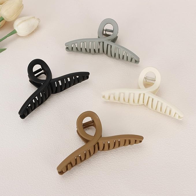 Big Hair Claw Clips Large Matte Butterfly Hair Clips 5.1" Oversize Hair Clip for Long Thick/Thin Hair Barrette Accessories for Women's and Girl's 4 PCS