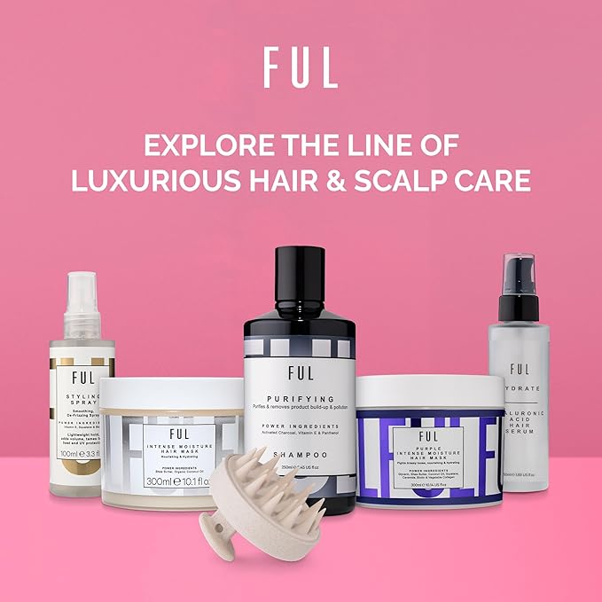 FUL Beige Scalp Massager with Super Soft Silicone Brush for Hair Growth and Exfoliating Scalp, Ideal Scalp Massager Hair Growth Tool and Scalp Brush for Stimulating Hair and Cleansing