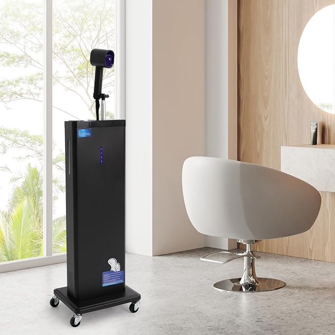 Nano Hair Steamer, 1300W Vertical Beauty Salon Hair Dryers Professional Micro-Mist Nano Hair Steamer 9-Gear Adjustable for Hair Care Hair Repair Salon Spa Equipment (Black)