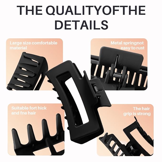 4Pcs Cloud Claw Clips for Women, 4.2 Inch Non-Slip Strong Hold Hair Claws, Unbreakable & Durable TPEE-Silicone Blend, Large Bendable Cozy Hair Clip for Thin/Thick/Curly Hair, All-Day Comfort