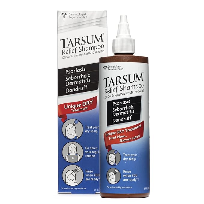 Tarsum Extra Strength Psoriasis Shampoo - Coal Tar Shampoo and Conditioner for Scalp Psoriasis, Seborrheic Dermatitis, Severe Dandruff, & Eczema - Exfoliating Relief for Flaky, & Itchy Scalp (8 oz)