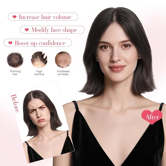 Hairro Human Hair Toppers For Women Wispy Thin Short Wiglet Hairpieces Natural No Bang Middle Part Side Bangs Hair Clip 14.5g #4P27 Medium Brown Mix Dark Blonde