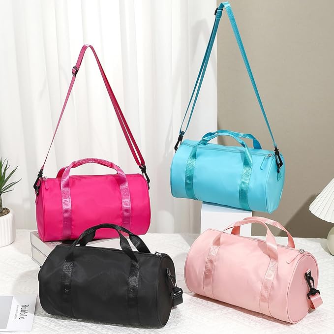 Small Gym Bag for Women, Cute Workout Duffel with Adjustable Strap - Lightweight Yoga Tote & Crossbody Sports Bag for Fitness, Travel (blue)