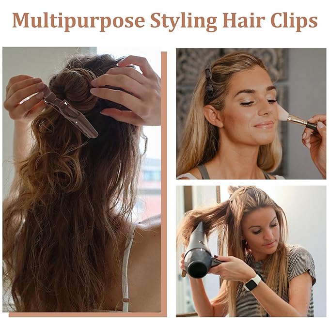 30-Pack Alligator Hair Clips for Styling - Professional Non-Slip Hair Clamps for Women & Girls