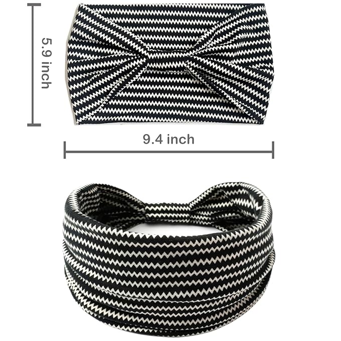 IVARYSS Wide Headbands for Women, Boho Knotted Head Wraps Turbans, Large African Style Head Bands Hair Accessories, 6 Pack