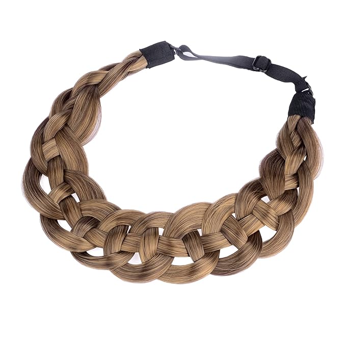 DIGUAN Hollow out Synthetic Hair Braided Headband Hairpiece Women Girl Beauty accessory for Women (Earthy Brown)