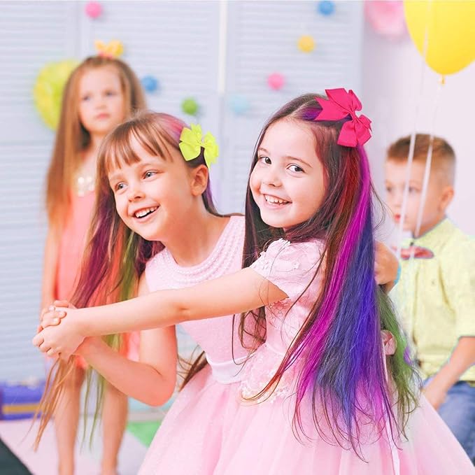 New Hair Chalk Comb Temporary DIY Hair Color for girls kids age 4 5 6 7 8 9 10 Washable Hair Chalk for Christmas Birthday Cosplay (Blue, Yellow, Purple, Red, Green, Pink)