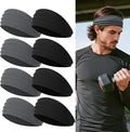 Wide Headbands for Men, Men’s Headbands for Long Hair, Head Bands for Men for Workout, Running, Baseball, Football, Tennis, Basketball, Softball, 8 Pieces