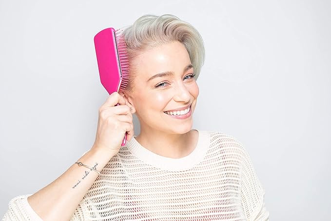 FRAMAR Paddle Hair Brush For Women – Wet Paddle Brush For Thick Hair, Wet Hair Brushes For Women, Pink Hair Brush Detangler – Reduces Breakage