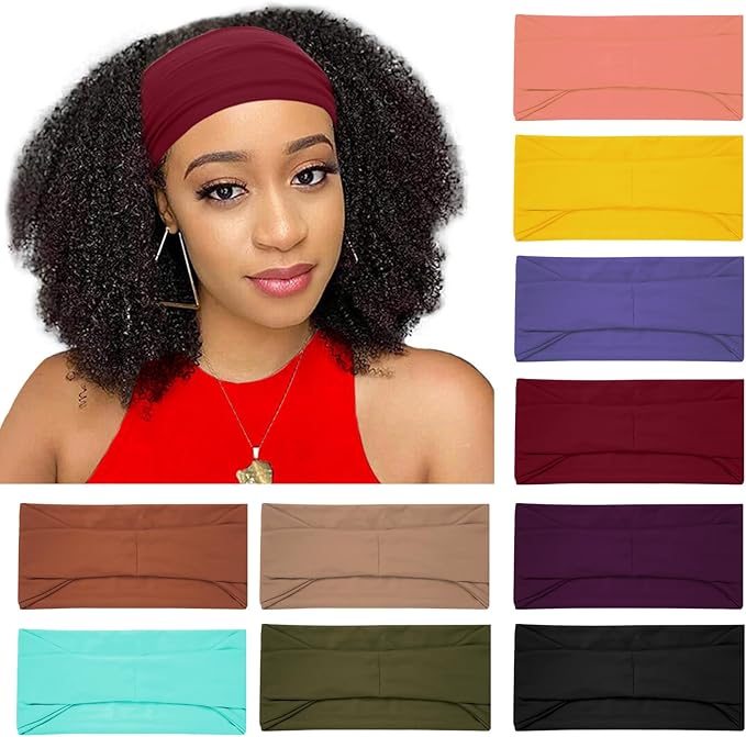 RITOPER Wide Headbands for Women Non Slip, Workout Yoga Running Womens Headband Boho Hair Bands for Women's Hair, Thick Sweat Head Bands Solid Head Wraps Bandana