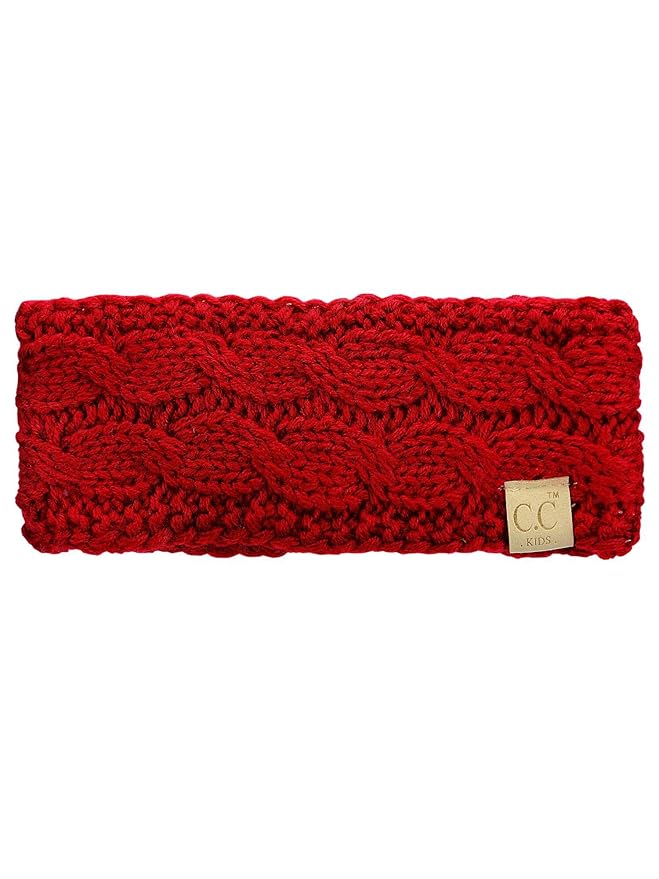 C.C Children's Kids' Winter Warm Cable Knit Fuzzy Lined Ear Warmer Headband