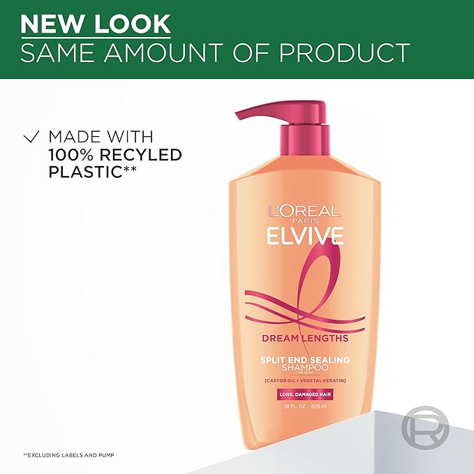 L'Oreal Paris Elvive Dream Lengths Shampoo and Conditioner Kit, Paraben Free, 1 kit