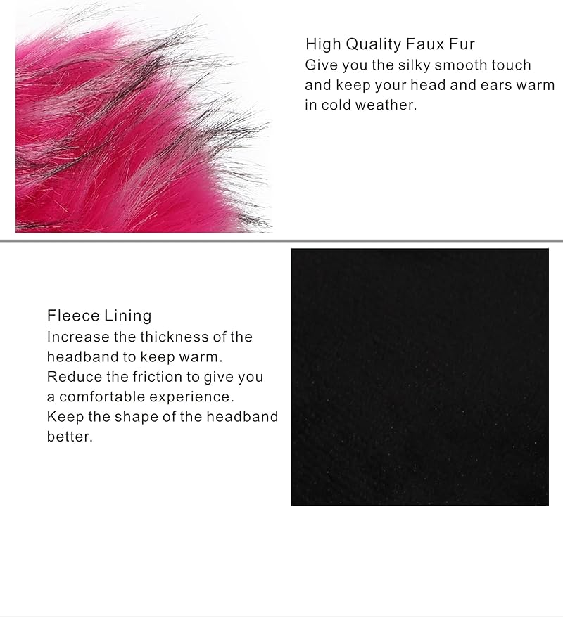 Faux Fur Headband for Women Winter Earwarmer Earmuff with Elastic