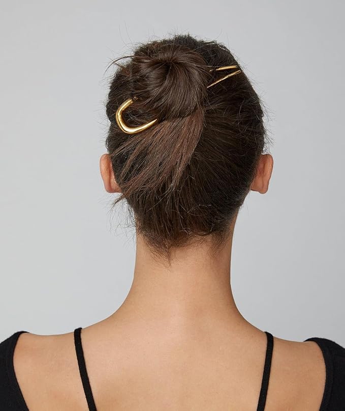 3 PCS French Hair Pins for Women - French Twist and Buns, Elegant Gold Hair Accessories