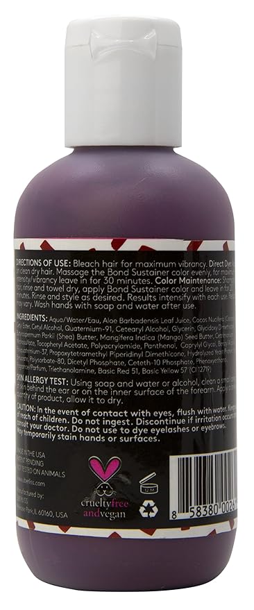 Bond Sustainer Color (Burgundy Vixen) 3.7oz - Color Depositing Conditioner - Semi Permanent Direct Dye - Rebuild Broken Bonds - For Healthy Hair
