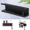 Hair Dryer Holder Wall Mounted Curling Iron Accessories Storage, Straightener Holder, Blow Dryer Holder Organizer, Adhesive Drilling Hair Tool Organizer for Bathroom (Black)
