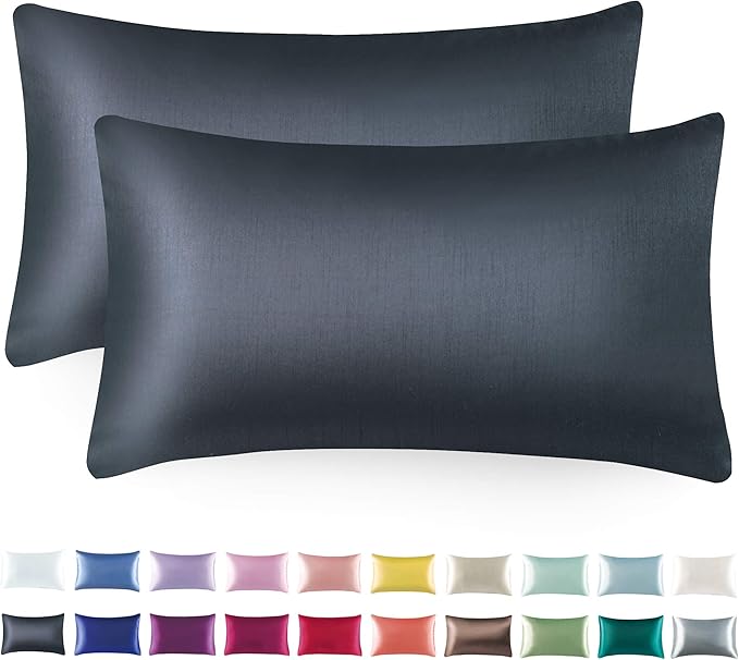 Tyfitb Satin Pillowcase Set for Hair & Skin Care – Cooling, Hypoallergenic, Anti-Frizz, Wrinkle-Free – Soft, Luxurious Pillowcases with Envelope Closure – 2-Pack, Standard Size 20x26, Gift-Ready