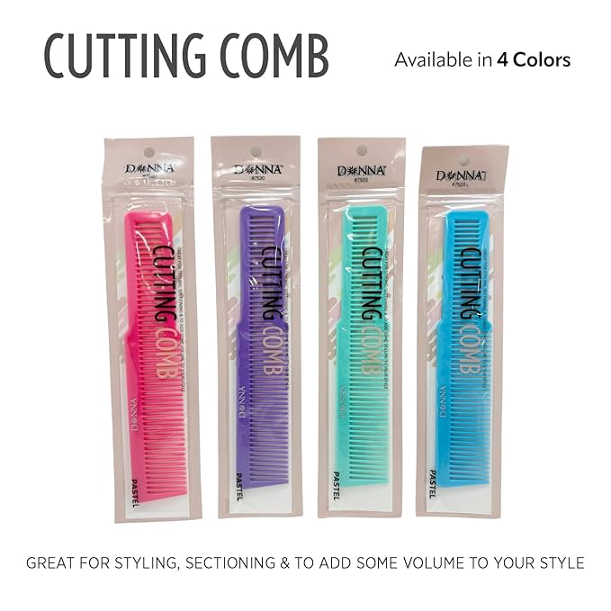 DONNA Cutting Comb – Precise Haircut & Sectioning Tool – Dual-Sided Fine & Wide Teeth Tail Comb for Layering, Thinning & Styling Wet or Dry Hair (PINK)