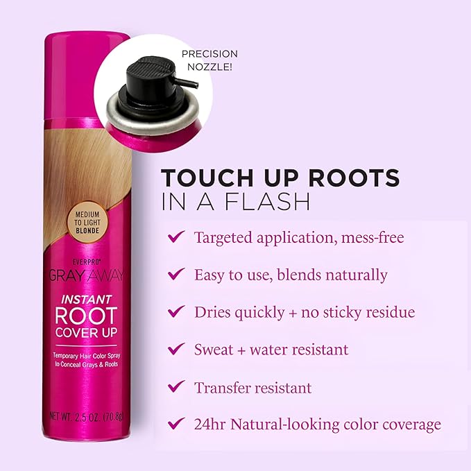 EVERPRO Gray Away Instant Root Cover Up Spray 2.5oz - Medium/Light Blonde