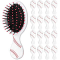 16Pcs Baseball Mini Detangler Brushes Sports Theme Mini Travel Hair Brush Soft Flexible Bristles Plastic Brush for Baseball Team Gift Sport Party Favors