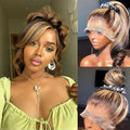 AMIRTY 250 Density 360 Lace Front Wigs Human Hair Pre Plucked Honey Blonde Body Wave Lace Front Wigs with Baby Hair Full 360 Glueless HD Transparent Lace Front Wigs for women 4/27