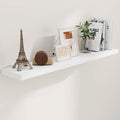 55 Inch Floating Shelves White, Rustic Wood Floating Shelf Wall Mounted, 9 Inch Deep Floating Shelf for Kitchen, Bedroom, 55 x 9 Wall Shelves for Home Storage, Set of 1