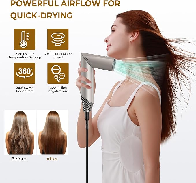 Hair Dryer Brush 5 in 1, Blow Dryer Brush Set with Air Curler Wrap Hair Styler, Negative Ionic Blow Dry Brush, Detachable Hair Tool for Curling, Volumizer,Straightener,Drying