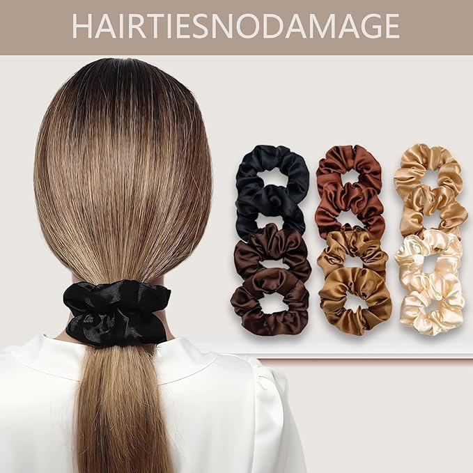 Hair Ties for girls 5 styles Hair Elastics(15 No Damage Hair Ties 50 High Elastic Ties 15 Ponytail Holders 12 Satin Scrunchies 20 Boho hair Bands)Pain-free No Crease multiple colors for all hair types