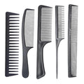 5-Piece Wide Tooth & Fine Tooth Hair Comb Set - Rat Tail Styling Combs for Detangling, Smoothing, Sectioning - All Hair Types - Professional & Home