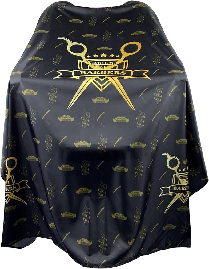 Barber Cape for Men Hair Salon Cape with Snaps Waterproof Professional Hairdresser Designer Cape Gown- 63”× 56”