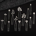 14 Pieces Bride Hair Pins Rhinestones Hair Accessories for Women Crystal Wedding Hairpiece for Bridesmaids