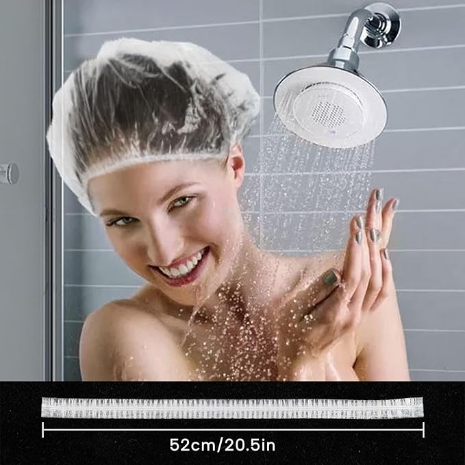 Years calm 100PS Disposable Shower Caps, Plastic Clear Shower Caps, lengthening and thickening Hair Caps for Hair dyeing assistance, Hotel and Hair Salon, Home Use, Portable Travel (Size 20.5"/52cm）