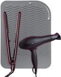 Silicone Hair Tool Holder & Heat Mat - Heat Resistant Mat for Hair Tools, Flat Iron, Curling Iron, Anti Heat Pad for Hair Straighteners - Professional Soft Rubber Pad & Flat Iron Cover