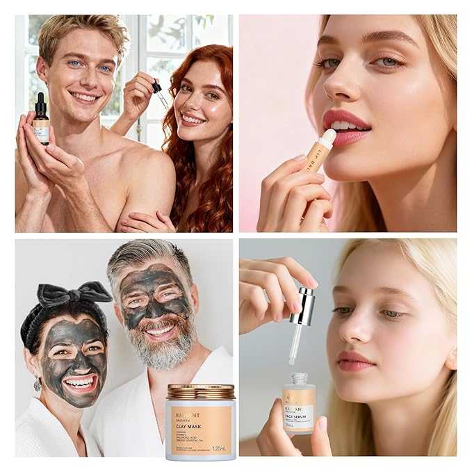 Skin Care Set for Women & Men, 28pcs Facial Kit at Home, Self Care Pamper Set, Birthday Gifts, Orange Spa Gift Baskets for Women, Serum, Face Cream, Bath Oil, Bath Bomb, Mothers Day, Christmas, Dad