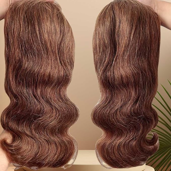 Chocolate Brown Lace Front Wig 200 Density 13x6 HD Body Wave Lace Front Wigs Human Hair Pre Plucked Colored Frontal Glueless Brown Human Hair Wig for Women