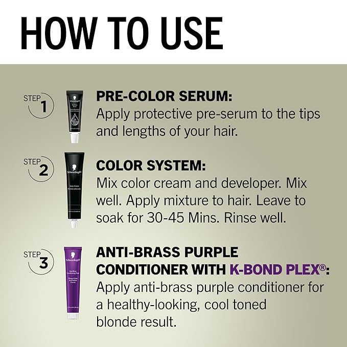 Schwarzkopf Keratin Blonde Hair Dye, 11 High Lift Natural Blonde, Professional Quality Permanent Hair Color, Bond Enforcing System, Pre-Color Serum & Purple Conditioner Included