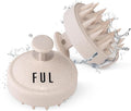 FUL Beige Scalp Massager with Super Soft Silicone Brush for Hair Growth and Exfoliating Scalp, Ideal Scalp Massager Hair Growth Tool and Scalp Brush for Stimulating Hair and Cleansing