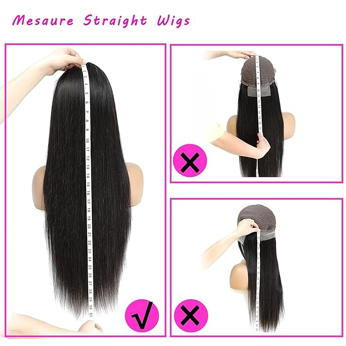 13X6 Lace Front Wigs Human Hair Pre Plucked With Baby Hair 30 Inch 180 Density Glueless Transparent HD Straight Lace Front Wigs Lace Frontal Wigs for Women Natural Black Color