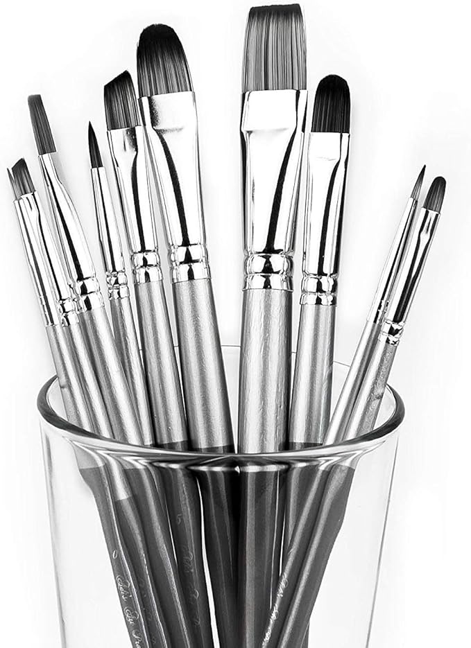 ADIS&Guys 10-Piece Professional Face & Body Painting Brush Set – Ideal for Acrylic, Oil & Watercolors, Perfect for Artists & Kids