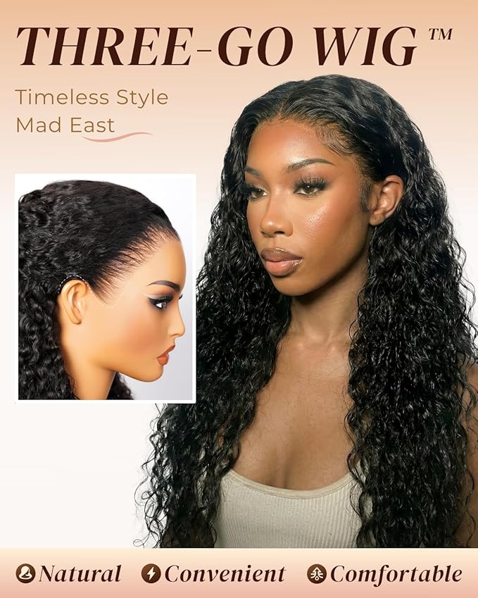 Arabella 13x6 Lace Front Wigs Human Hair 210% Density Glueless Wigs Human Hair 100% Curly Wave Human Hair Wigs 12A Pre Plucked Pre-Bleached Pre-Cut Glueless Wig (24inch,13x6 deep curly wig)