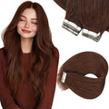 Sunny Hair Tape in Hair Extensions Human Hair, 20inch 40Pcs Auburn Brown Human Hair Tape in Extensions Remy Invisible Tape ins Human Hair Extensions Straight