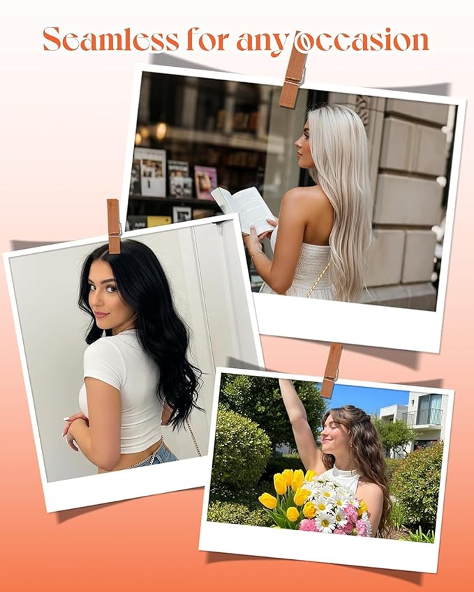 Sunny Hair Tape in Hair Extensions Real Human Hair Invisible Remy Hair Extensions Tape ins for Women Jet Black 18 inch 25G
