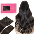 WENNALIFE Clip in Hair Extensions, 150g 20 Inch 9pcs Dark Brown Remy Hair Thicker Double Weft Extensiones De Cabello Humano Con Clip Ins Straight Full Volume
