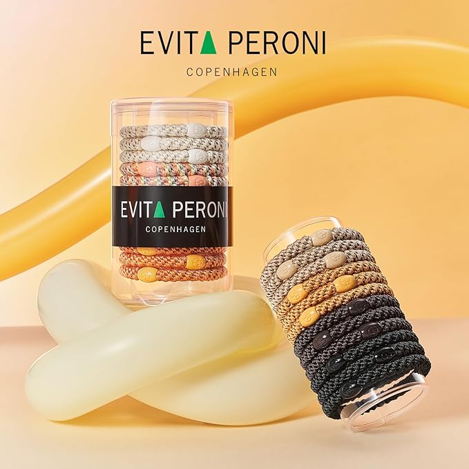 EVITA PERONI 12 Pcs Hair Ties, High Elastic Ponytail Holders, Hair Ties No Damage for Thick Curly Hair Women Men (Sunset Glow)