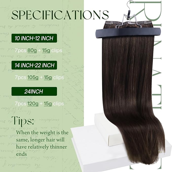 RUNATURE Real Human Hair Clip in Extensions, Brown Clip in Hair Extensions, Short Hair Extensions Clip Ins, Remy Natural Hair Thick Full Ends, Easy to Apply, 10 Inch 80g 7pcs #4 Medium Brown