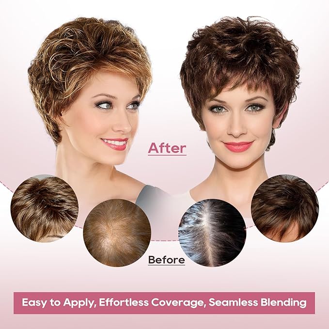 REECHO Hair Topper, Short Wiglet Hair Topper for Women with Thinning Large Coverage Synthetic Top Crown Hairpiece for Women - Honey Pecan