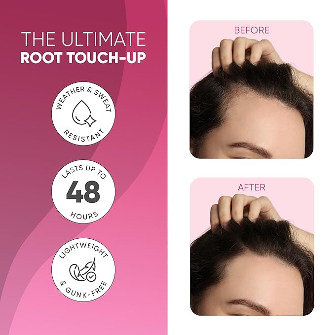 GBG Hairline Powder, Light Brown - 48-Hour Coverage Root Touch Up Powder for Bald Spots, Instant Hair Loss Concealer & Brightening Highlights - Hair Fillers for Thinning Hair for Women & Men, 4g