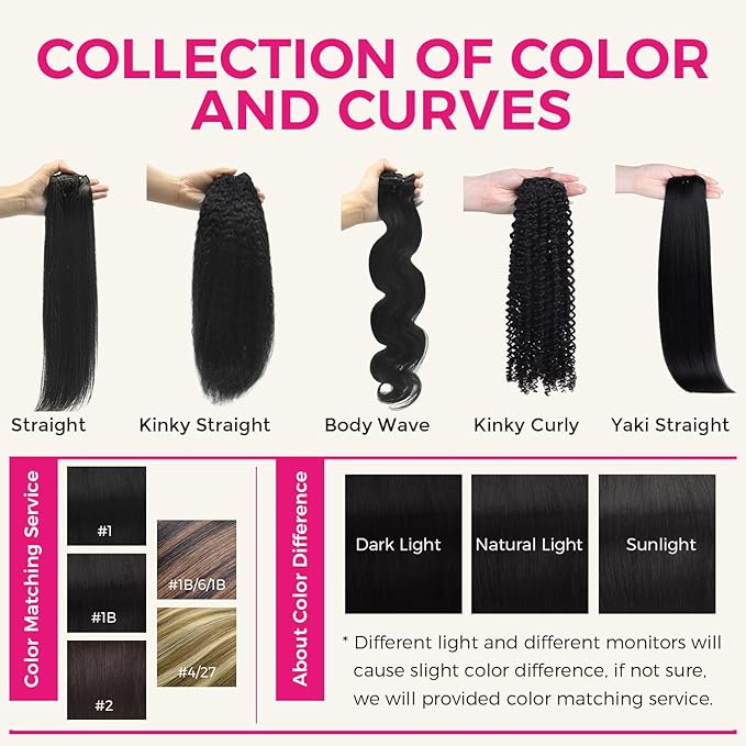 Lashey Yaki Straight Clip in Hair Extensions 7pcs 120g 16 Inch Seamless Clip in Hair Extension Natural Black Clip Ins Real Human Hair for Women